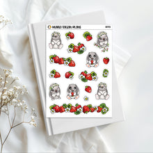 Load image into Gallery viewer, Strawberry Bunny | Vinyl Character Sticker Sheet