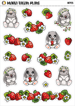 Load image into Gallery viewer, Strawberry Bunny | Vinyl Character Sticker Sheet