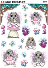 Load image into Gallery viewer, Magical Forest Bunny | Vinyl Character Sticker Sheet