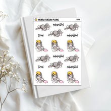 Load image into Gallery viewer, Exhausted Bunny | Vinyl Character Sticker Sheet