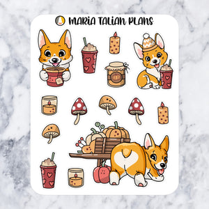 Fall Milo | Corgi Stickers