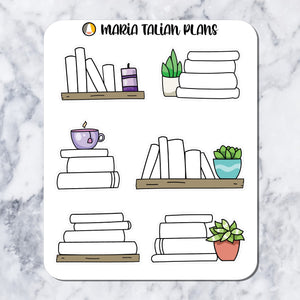 Blank Book Shelves | Reading Stickers