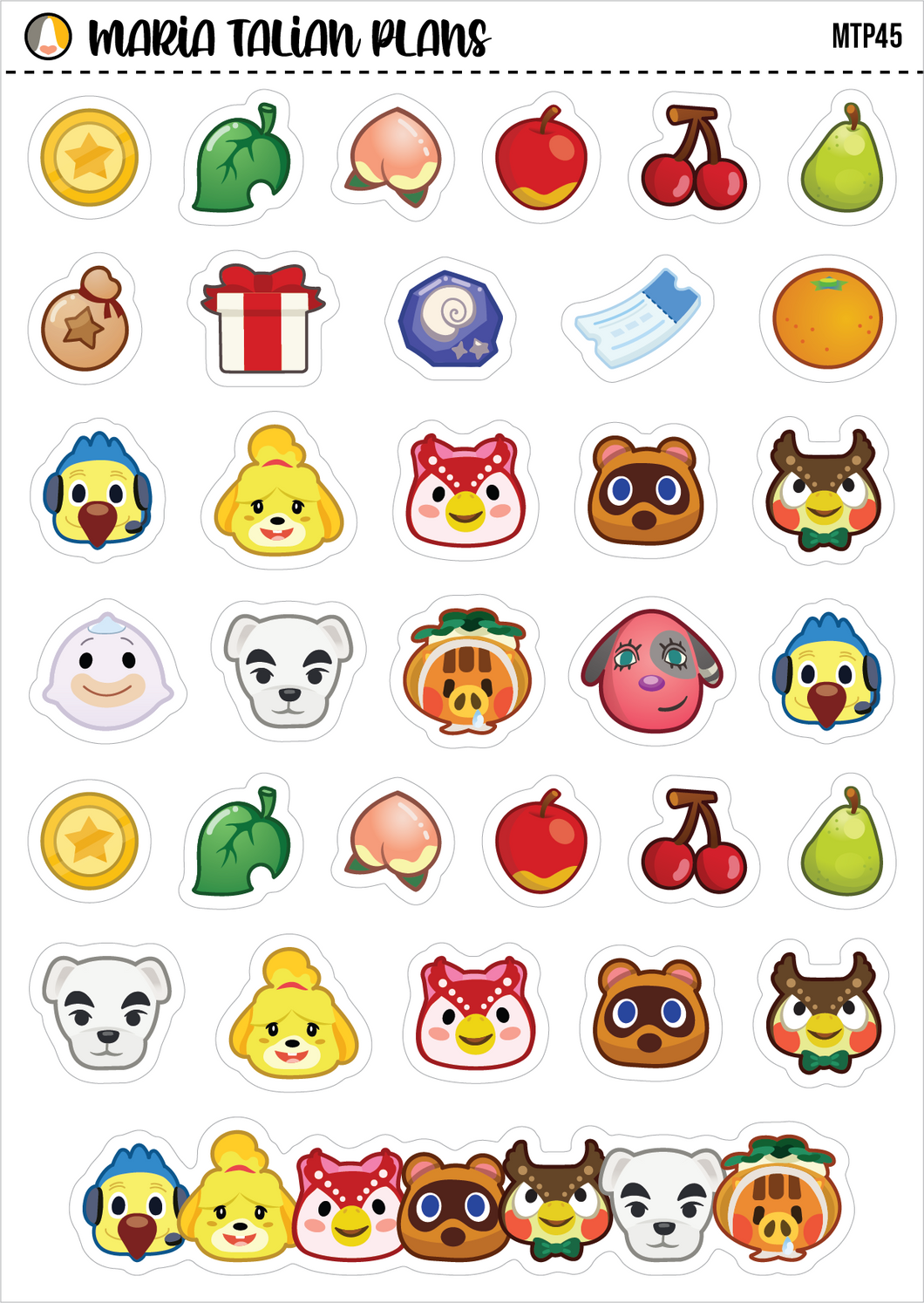 Animal Crossing Icons | Vinyl Deco Sticker Sheet