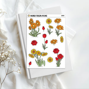 Summer Florals | Vinyl Deco Sticker Sheet