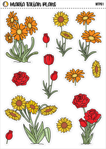 Summer Florals | Vinyl Deco Sticker Sheet
