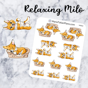 Relaxing Milo | Corgi Stickers