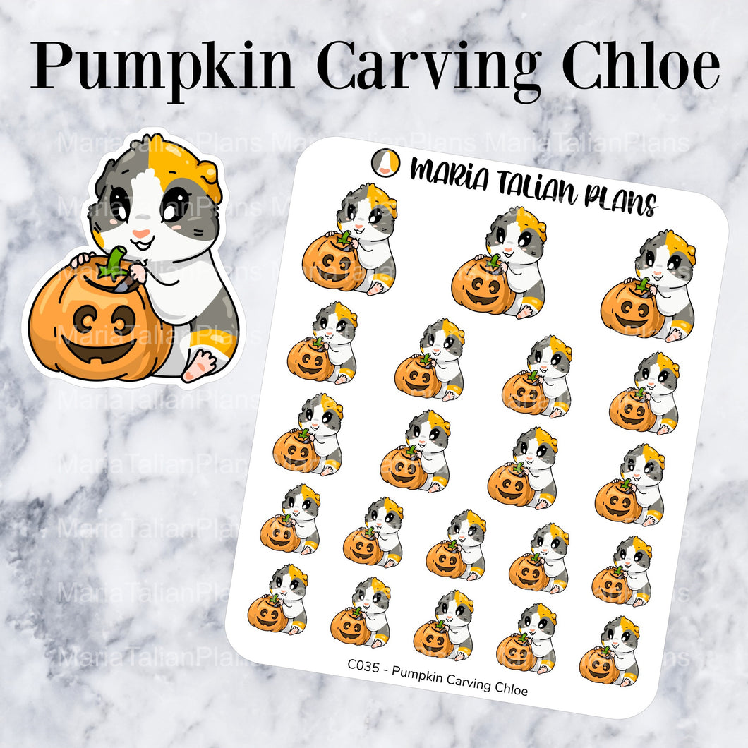 Pumpkin Carving Chloe | Guinea Pig Stickers