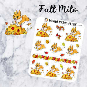Fall Milo | Corgi Stickers