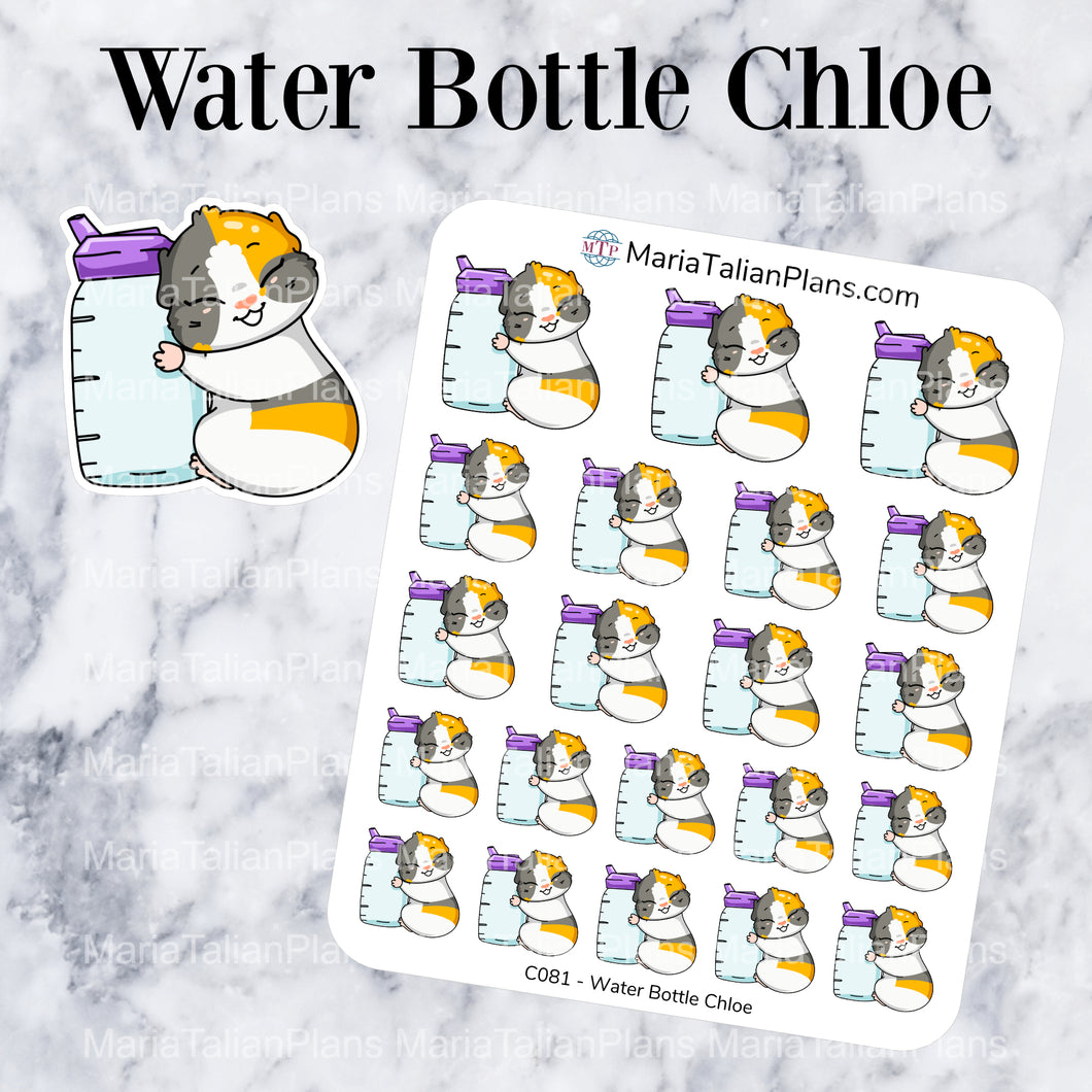 Water Bottle Chloe | Guinea Pig Stickers