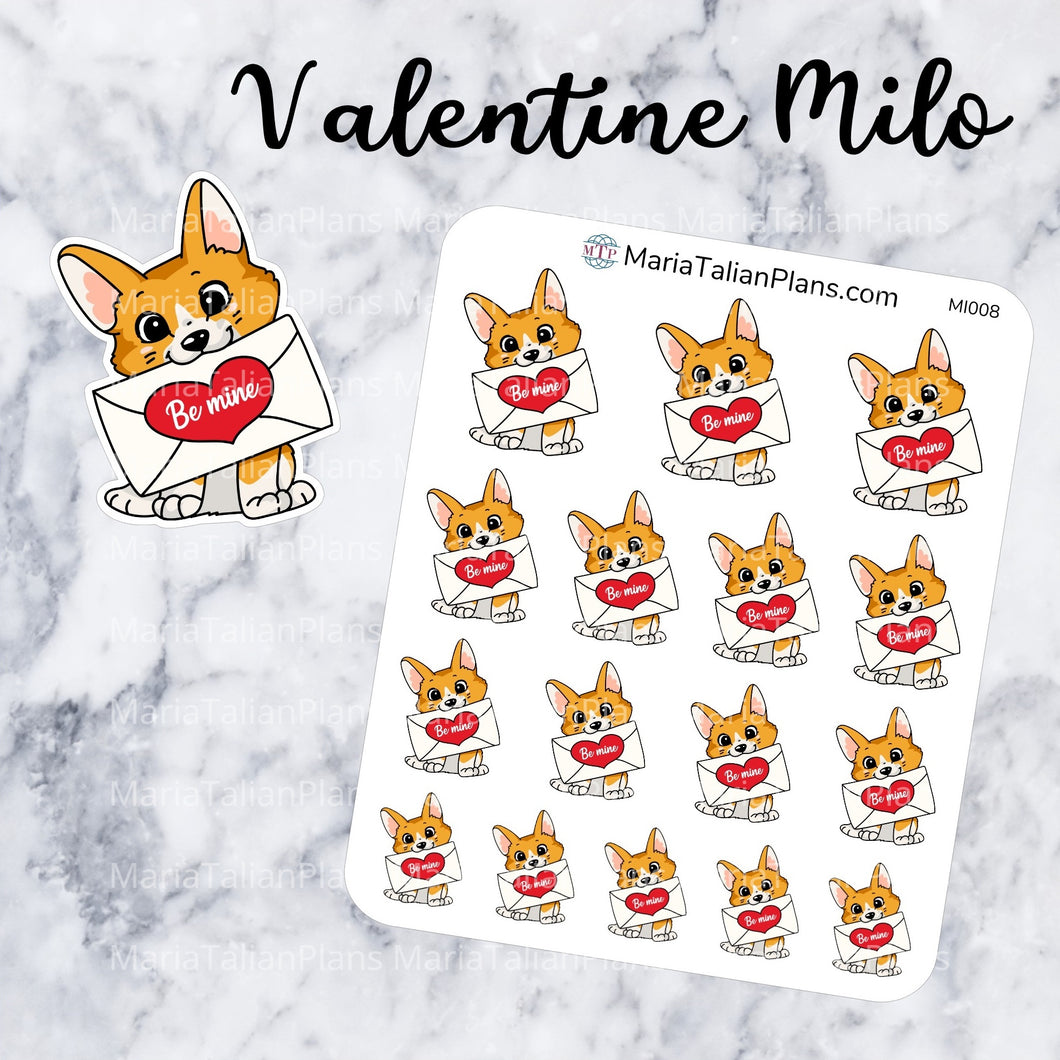 Valentine Milo | Corgi Stickers
