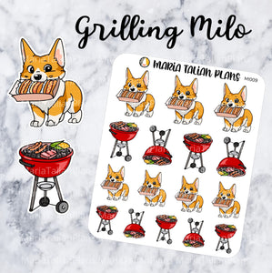 Grilling Milo | Corgi Stickers