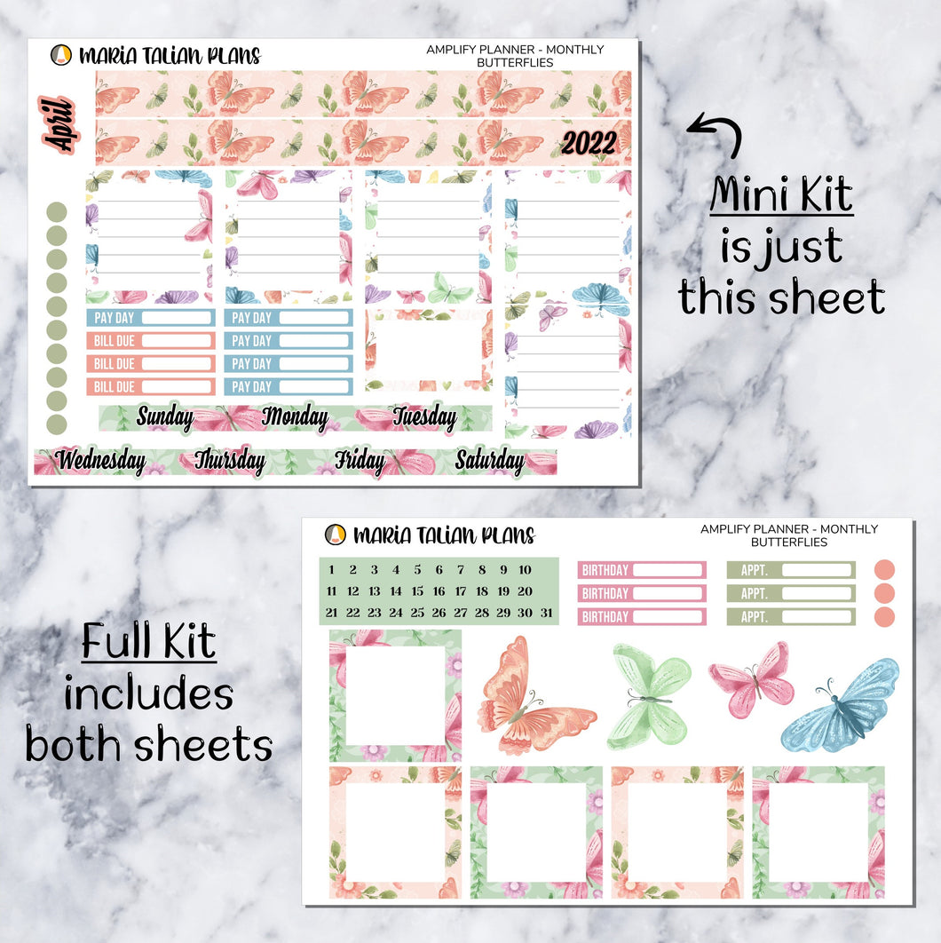 Amplify Planner Monthly kit - Butterflies