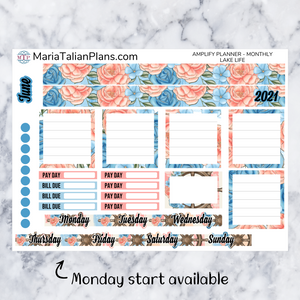 Amplify Planner Monthly kit - Lake Life