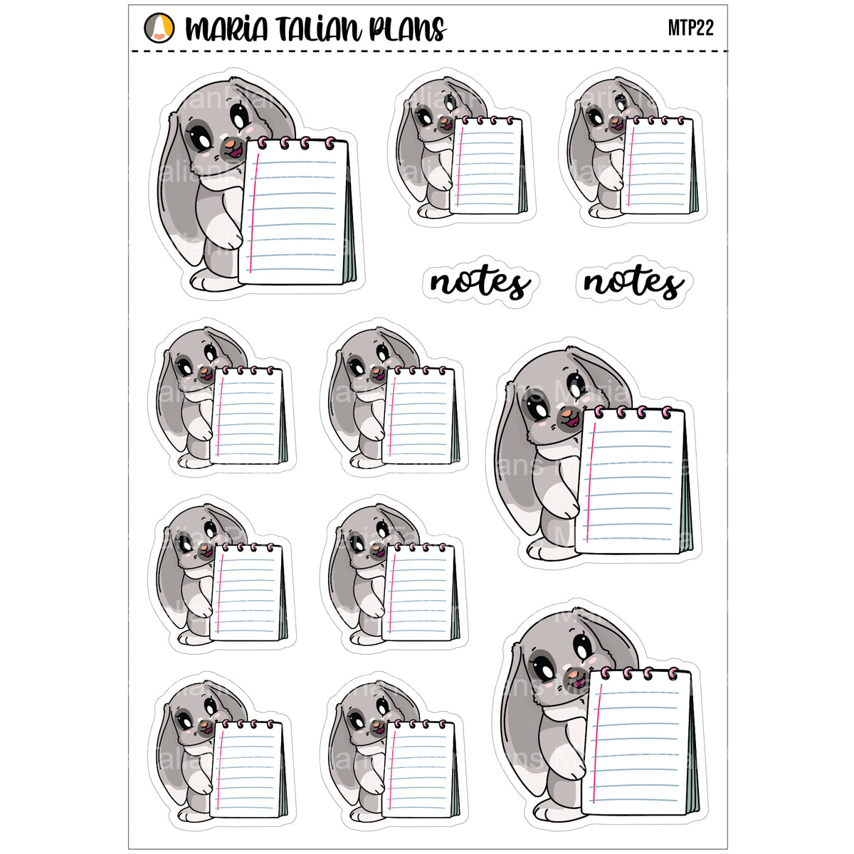 Notepad | Vinyl Character Sticker Sheet – Mariatalianplans