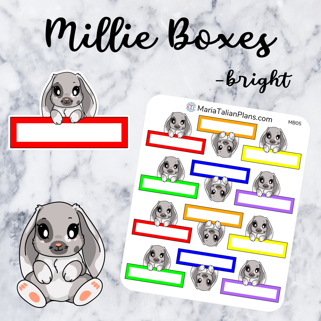 Millie Text Box Stickers - Bright