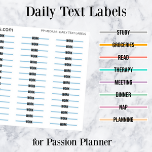 Bedtime | Daily Text Labels | Passion Planner