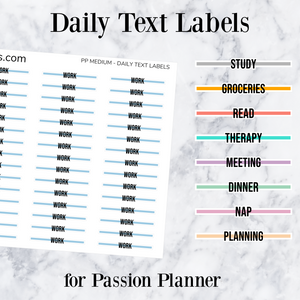 Planning | Daily Text Labels | Passion Planner