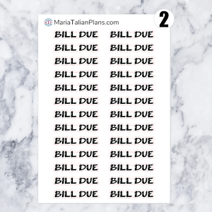 Bill Due | Script Stickers