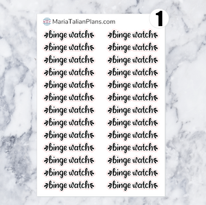 Binge Watch | Script Stickers