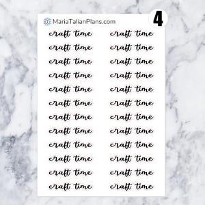 Craft Time | Script Stickers