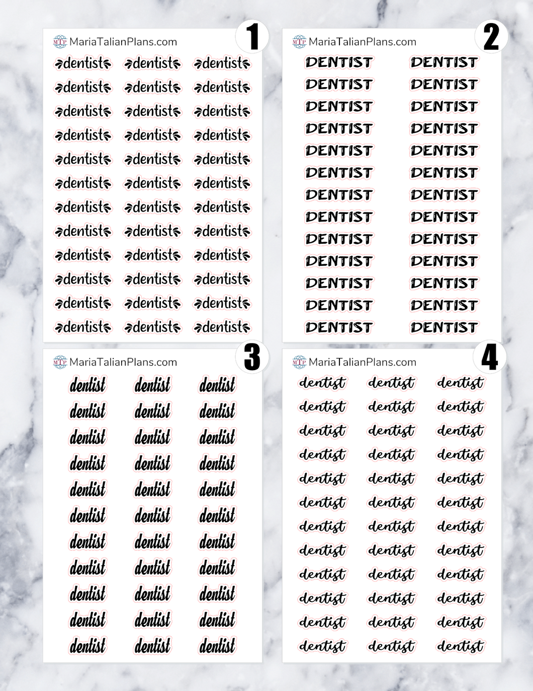 Dentist | Script Stickers