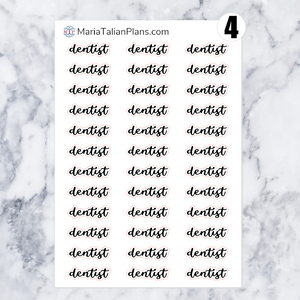 Dentist | Script Stickers