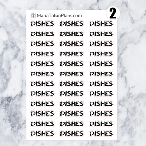 Dishes | Script Stickers