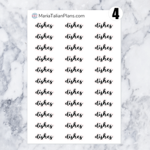 Load image into Gallery viewer, Dishes | Script Stickers
