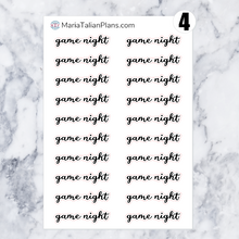 Load image into Gallery viewer, Game Night | Script Stickers
