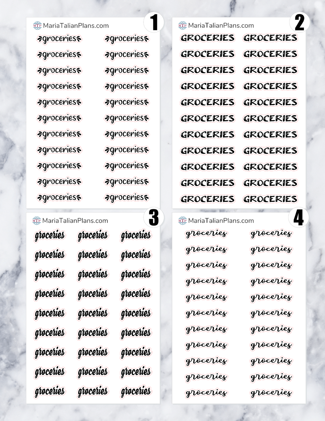 Groceries | Script Stickers