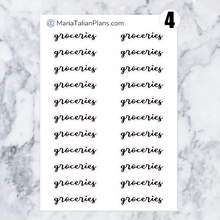 Load image into Gallery viewer, Groceries | Script Stickers
