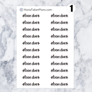 Loan Due | Script Stickers