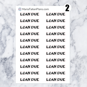 Loan Due | Script Stickers