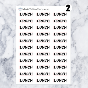 Lunch | Script Stickers