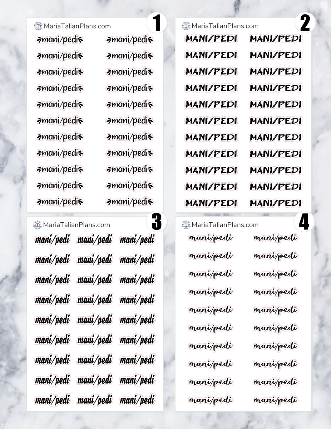 Mani/Pedi | Script Stickers