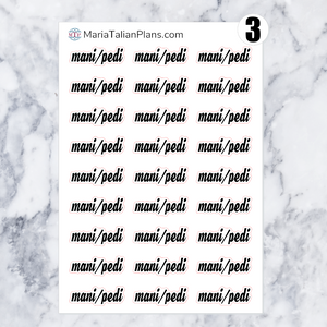 Mani/Pedi | Script Stickers