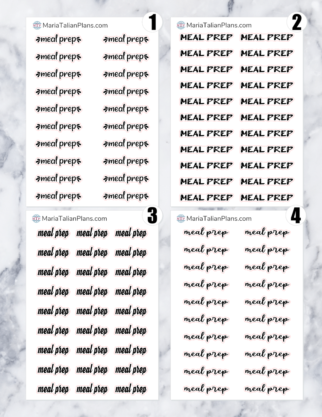Meal Prep | Script Stickers