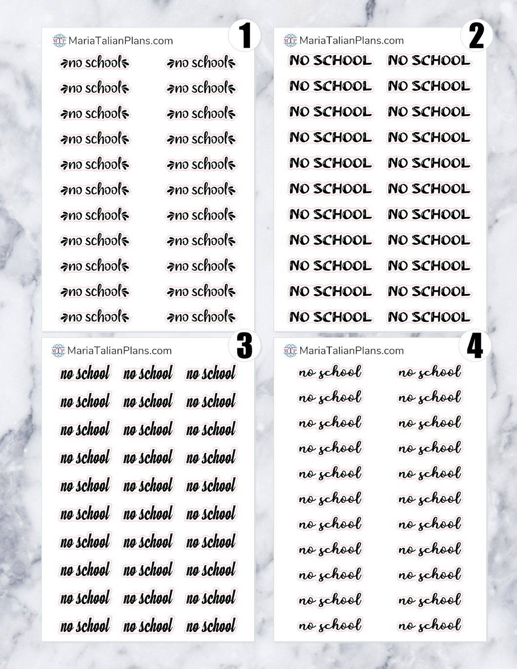 No School | Script Stickers