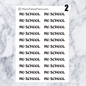 No School | Script Stickers