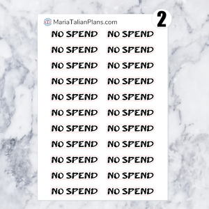 No Spend | Script Stickers