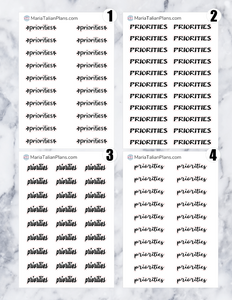 Priorities | Script Stickers