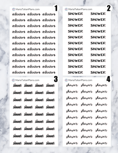 Shower | Script Stickers