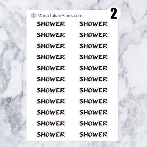 Shower | Script Stickers