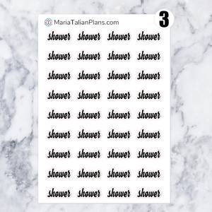 Shower | Script Stickers