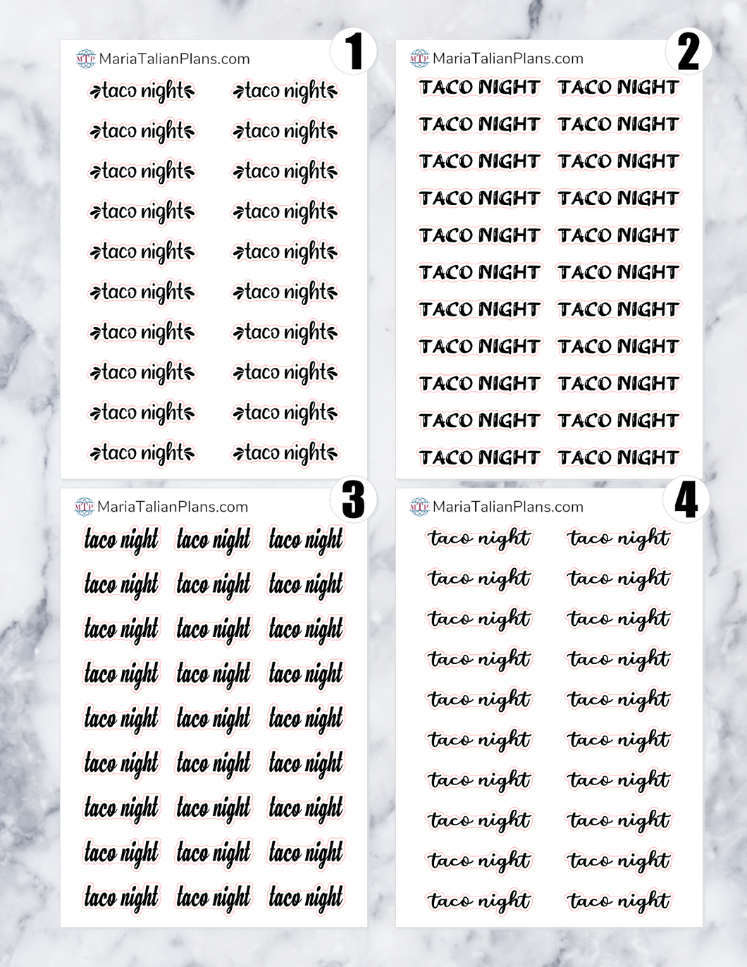 Taco Night | Script Stickers