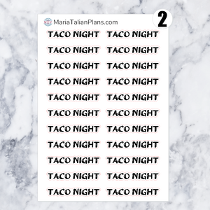 Taco Night | Script Stickers