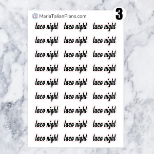 Taco Night | Script Stickers