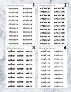Wash Car | Script Stickers