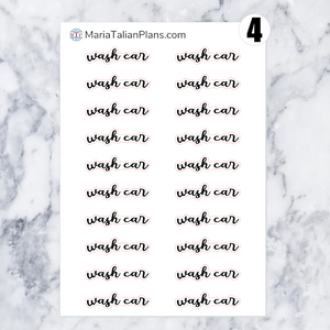 Wash Car | Script Stickers