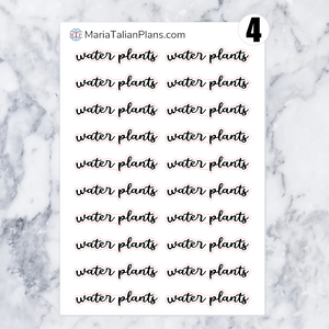 Water Plants | Script Stickers